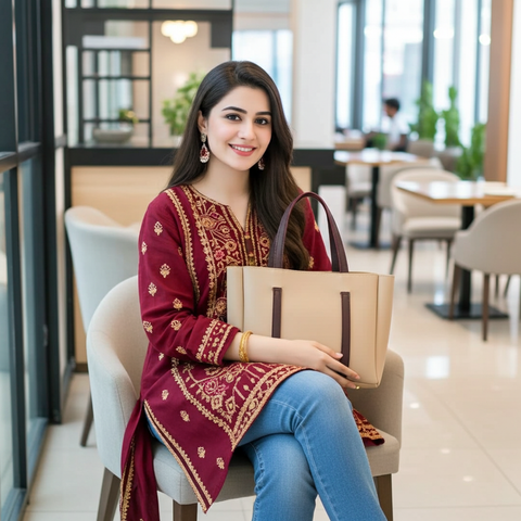 IRIS TOTE BAG BEIGE