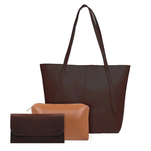 Nova Tote Chocolate Brown 3 Piece