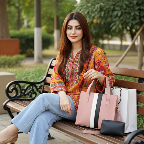 Morocco 3Pcs Shoulder bag Pink