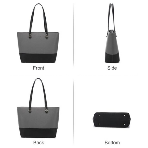 GRACE TOTE Bag 3pc GREY / BLACK