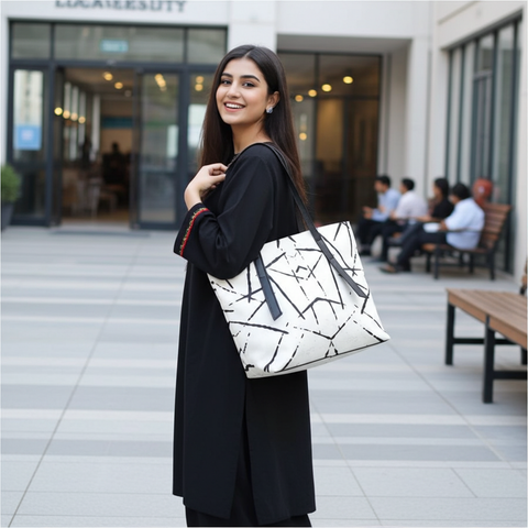 Grid Canvas Bag